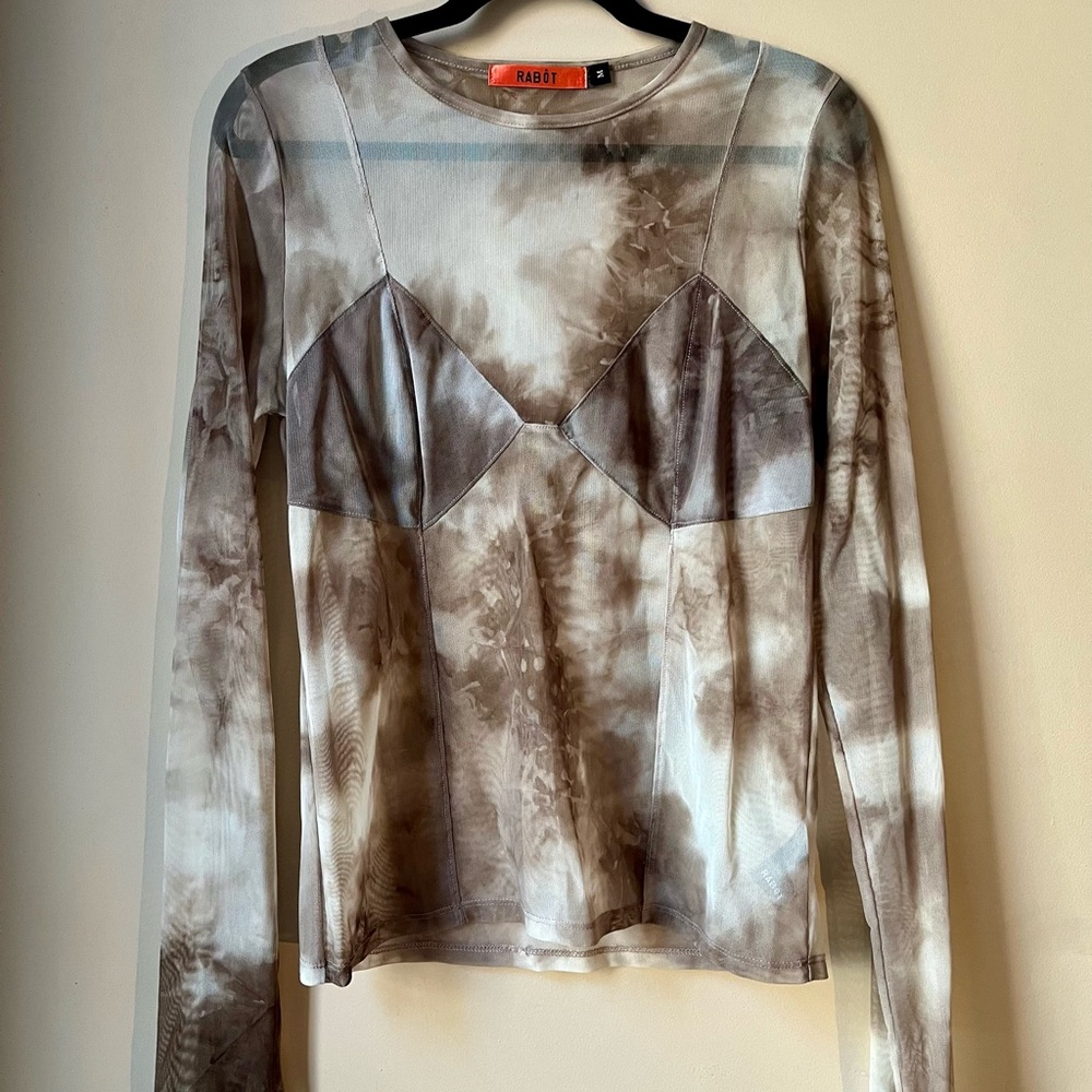 RABÔT Sur Top in Tan Tie Dye